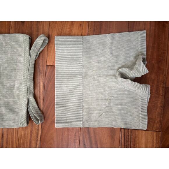 Ribbed Matching Set - Light Green Crop Top & Shorts - M/S - Beach Boho Style - Picture 6 of 8